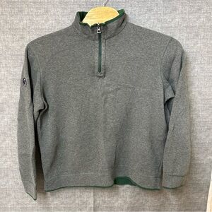 2XL Polo Ralph Lauren Sweater Mens Quarter-Zip Reversible Gray/Forest Green
